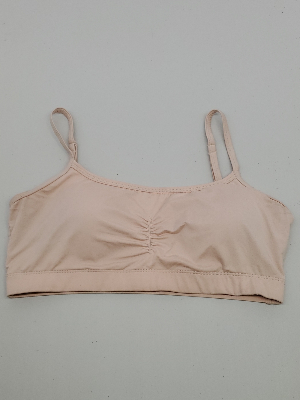 Seamless Light Nude Stretch Bralette with Adjustable Straps Size Large
